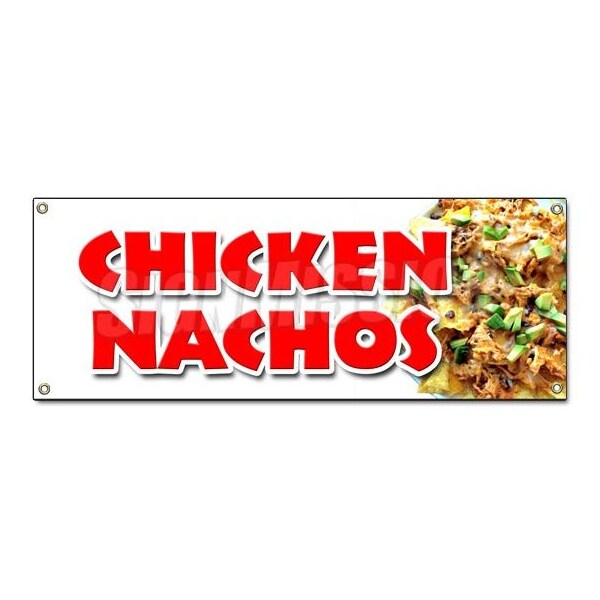 CHICKEN NACHOS BANNER SIGN snack melted mexican chili taco tex mex food